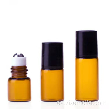 Botella de roller de vidrio de muestra de aceite esencial colorido